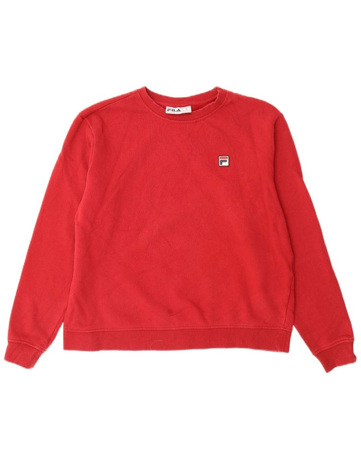 FILA Womens Sweatshirt Jumper UK 20 2XL Red Cotton